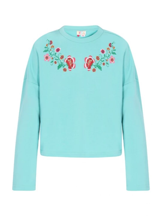 Foto van product IZIA Sweatshirt 'Boho' turquoise / groen / robijnrood / wit