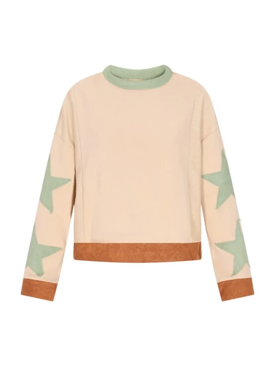 Foto van product IZIA Sweatshirt 'Comfortable' beige / cognac / pastelgroen