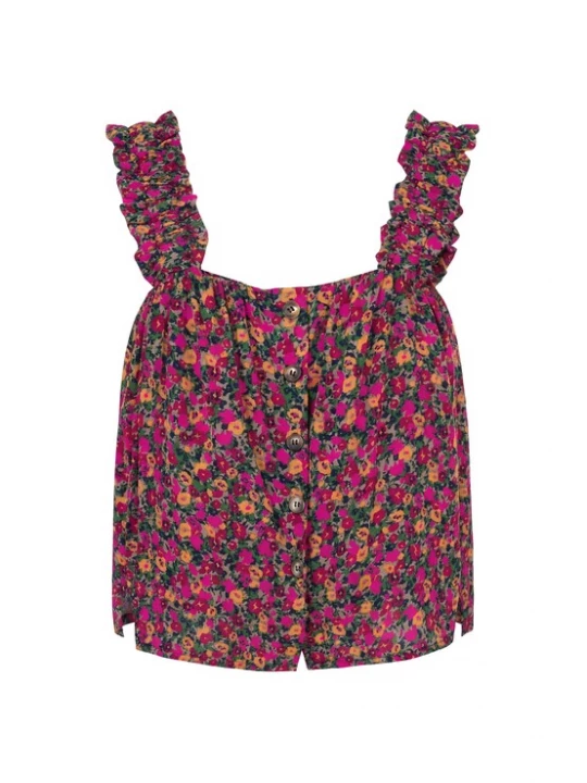 Foto van product IZIA Top curry / grijs / groen / pink