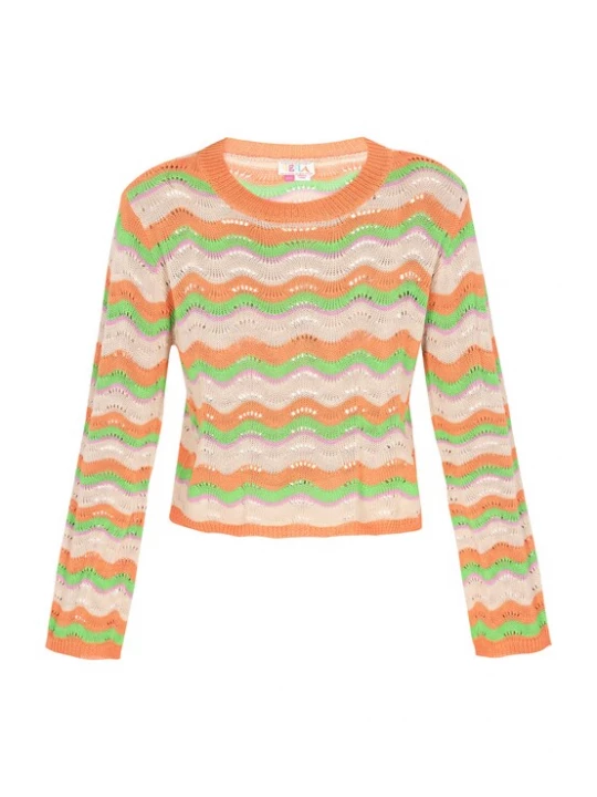 Foto van product IZIA Trui beige / groen / orchidee / oranje