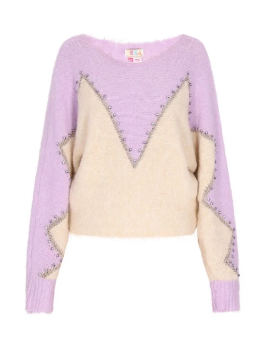 Foto van product IZIA Trui beige / lavendel