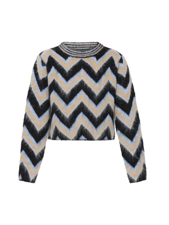 Foto van product IZIA Trui beige / lichtblauw / zwart