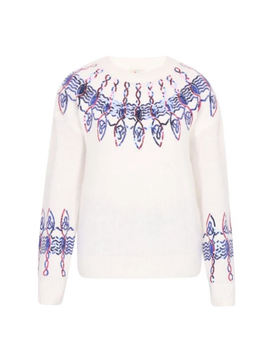 Foto van product IZIA Trui blauw / rood / zwart / offwhite