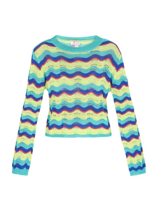 Foto van product IZIA Trui blauw / turquoise / lichtgroen / rood