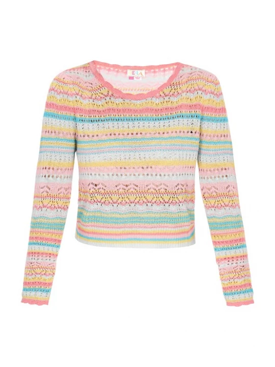 Foto van product IZIA Trui blauw / turquoise / rosa / wit