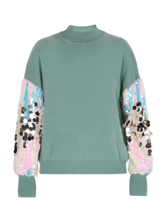 Foto van product IZIA Trui cyaan blauw / lichtblauw / goud / rosa