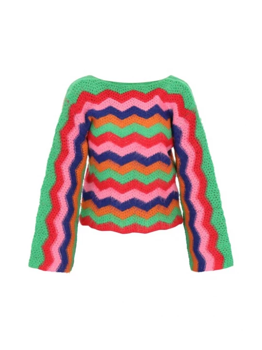 Foto van product IZIA Trui donkerblauw / groen / lichtroze / lichtrood