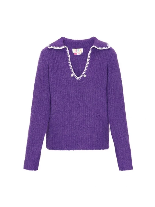 Foto van product IZIA Trui donkerlila / wit