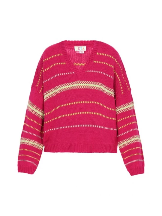 Foto van product IZIA Trui geel / fuchsia