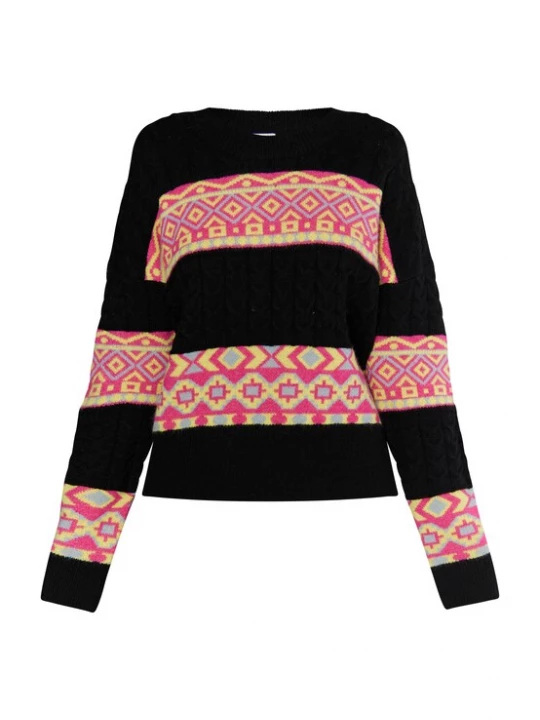 Foto van product IZIA Trui geel / sering / pink / zwart