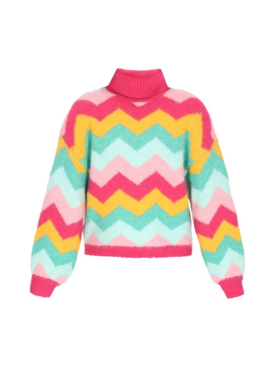 Foto van product IZIA Trui groen / mintgroen / oranje / pink