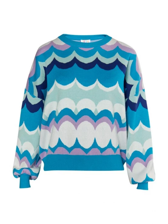Foto van product IZIA Trui hemelsblauw / donkerblauw / mintgroen / wit