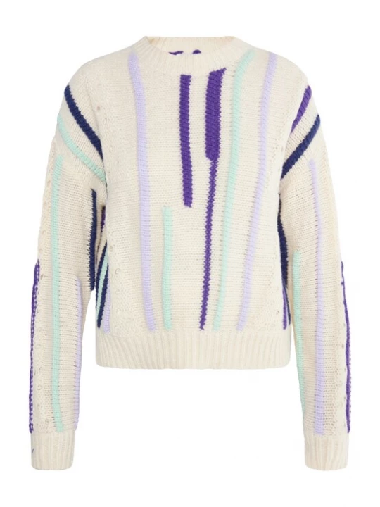 Foto van product IZIA Trui 'Hoona' mintgroen / lavendel / donkerlila / offwhite