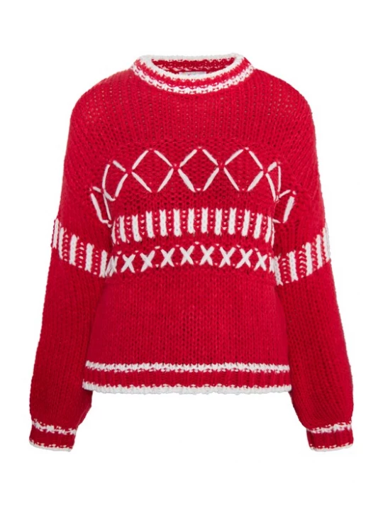 Foto van product IZIA Trui 'Hoona' rood / wit