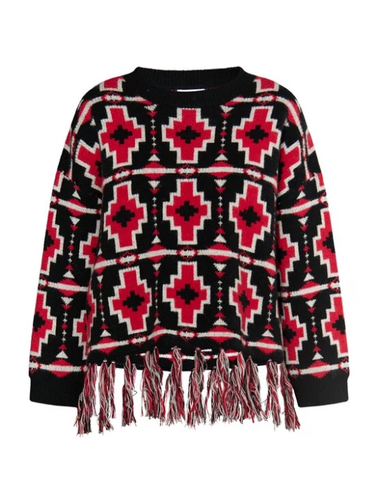 Foto van product IZIA Trui 'Hoona' rood / zwart / wit