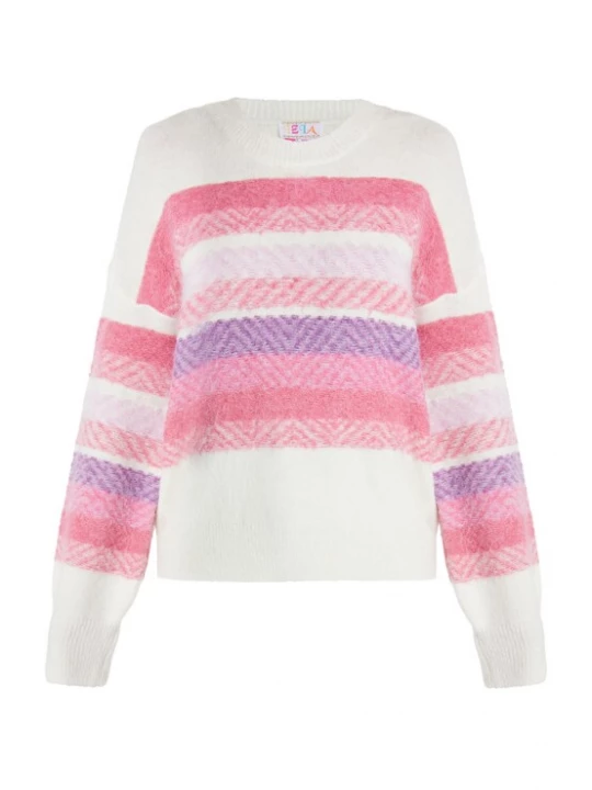 Foto van product IZIA Trui lavendel / pink / roze gemêleerd / wit