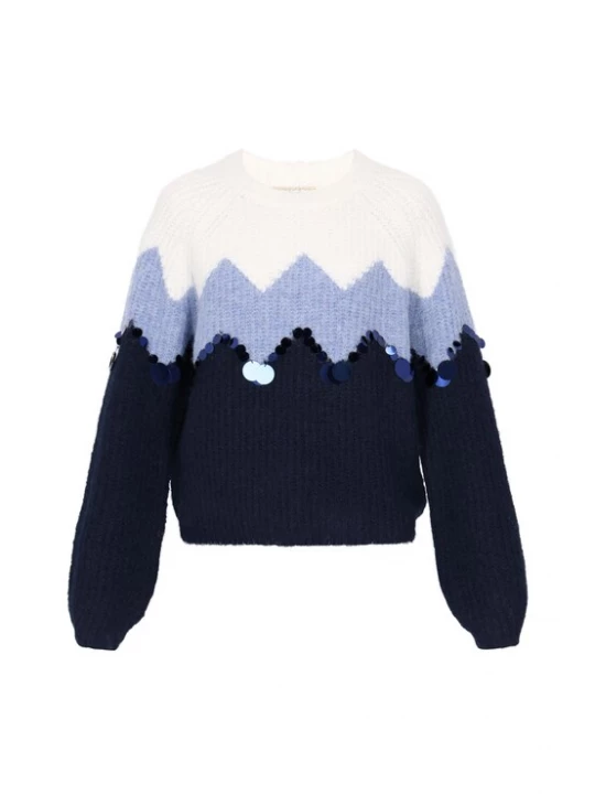 Foto van product IZIA Trui lichtblauw / donkerblauw / wolwit