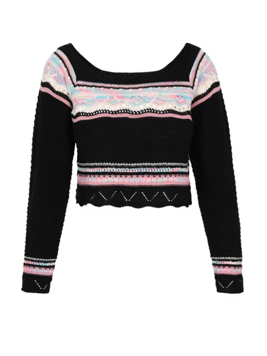 Foto van product IZIA Trui lichtblauw / rosa / zwart / wit