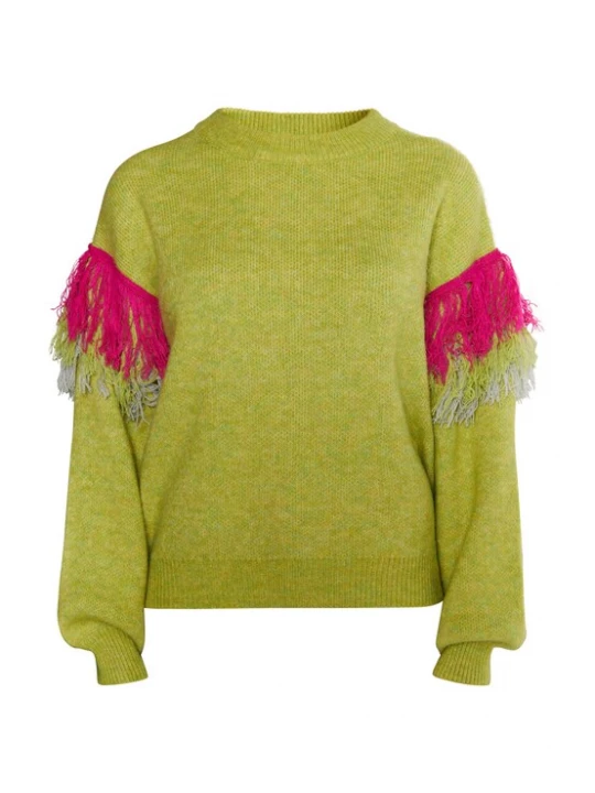 Foto van product IZIA Trui lichtgrijs / kiwi / pink