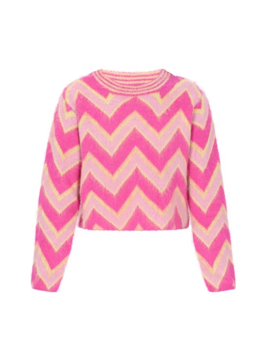 Foto van product IZIA Trui pasteelgeel / pink / rosa