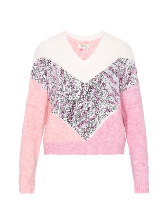 Foto van product IZIA Trui rosa / wolwit