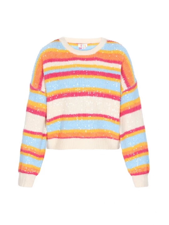 Foto van product IZIA Trui turquoise / koraal / rood / offwhite