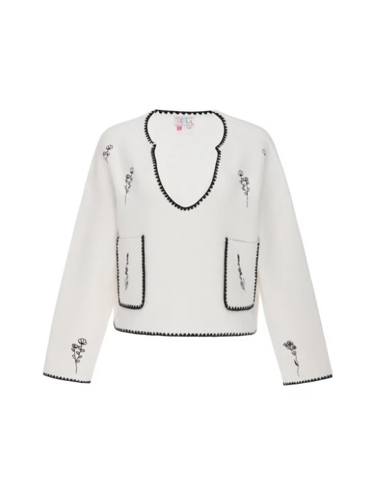 Foto van product IZIA Trui zwart / offwhite