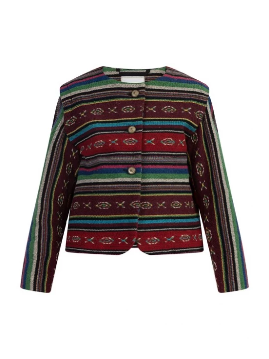 Foto van product IZIA Tussenjas bruin / groen / rood / zwart