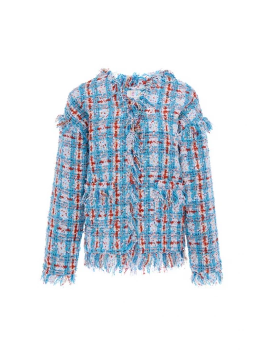 Foto van product IZIA Tussenjas 'Festival' turquoise / rood / offwhite