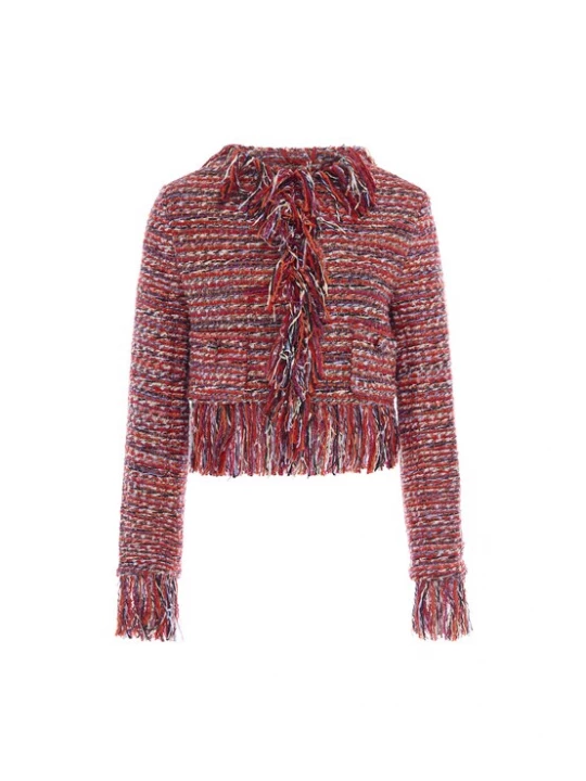 Foto van product IZIA Tussenjas lichtbeige / oranje / rood / zwart