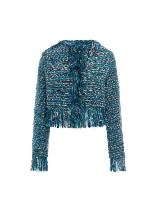 Foto van product IZIA Tussenjas turquoise / royal blue / koningsblauw / cyaan blauw / lichtgeel