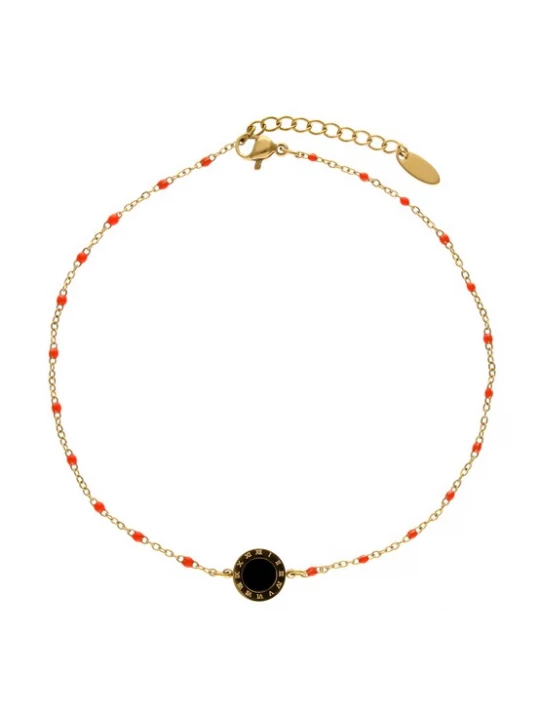 Foto van product IZIA Voetsieraden rose-goud / rood / zwart