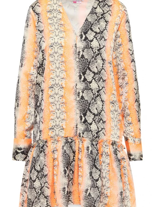 Foto van product IZIA Zomerjurk beige / oranje / zwart