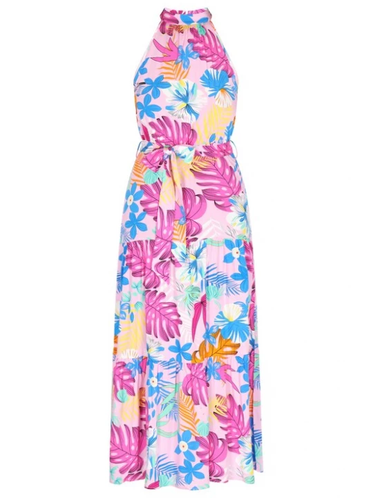 Foto van product IZIA Zomerjurk blauw / oranje / pink / rosé