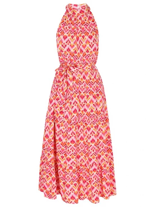 Foto van product IZIA Zomerjurk ecru / oranje / pink / rood