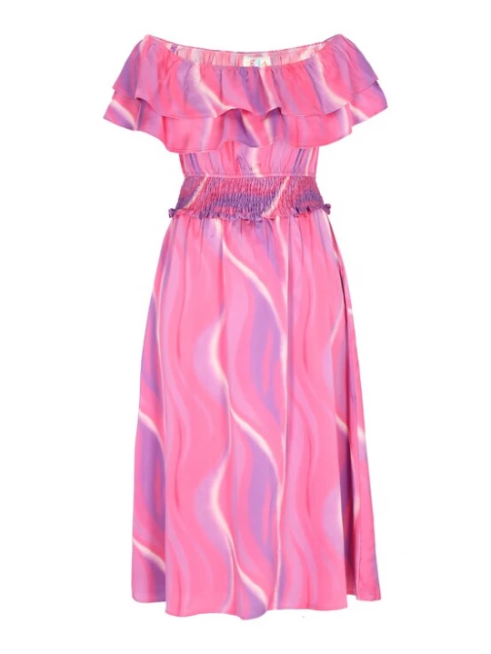 Foto van product IZIA Zomerjurk 'Festival' beige / lila / pink