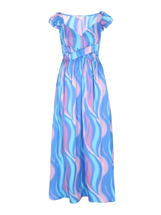 Foto van product IZIA Zomerjurk 'Festival' blauw / lichtblauw / rosa
