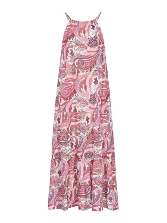 Foto van product IZIA Zomerjurk 'Festival' donkergrijs / rosa / lichtrood / wit
