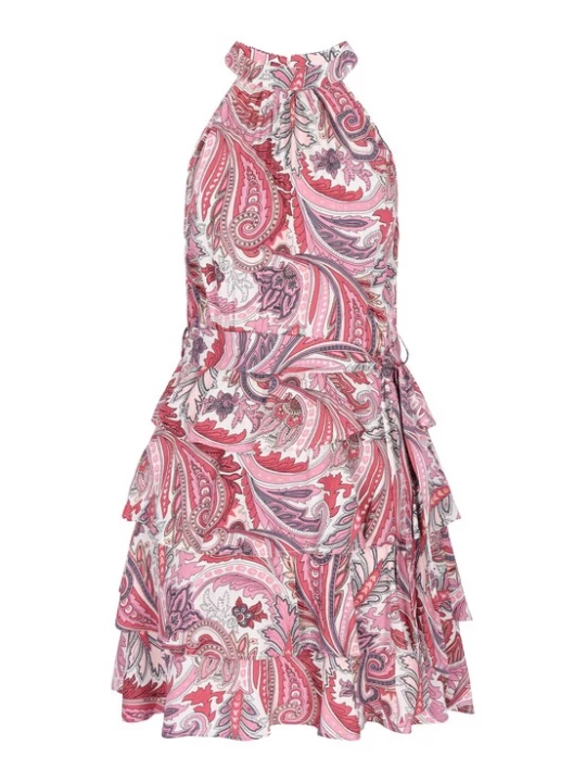 Foto van product IZIA Zomerjurk 'Festival' grijs / rosa / rood / wit
