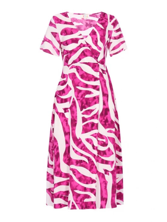 Foto van product IZIA Zomerjurk 'Festival' pink / donkerroze / wit