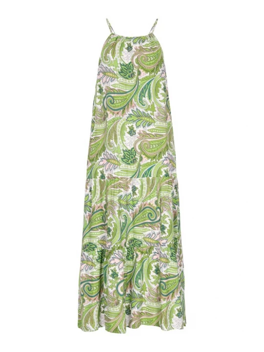 Foto van product IZIA Zomerjurk 'Festival' smaragd / grasgroen / rosa / wit
