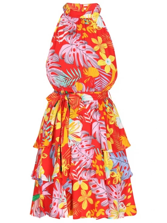 Foto van product IZIA Zomerjurk lichtblauw / geel / rosa / rood