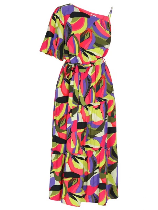 Foto van product IZIA Zomerjurk lila / pink / zwart