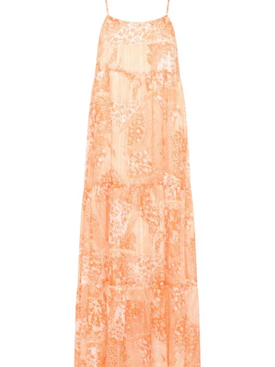 Foto van product IZIA Zomerjurk pasteloranje / wit