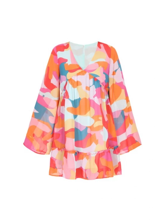Foto van product ebeeza Zomerjurk smoky blue / lichtblauw / oranje / eosine