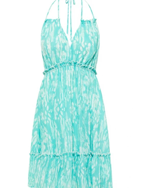 Foto van product IZIA Zomerjurk turquoise / wit