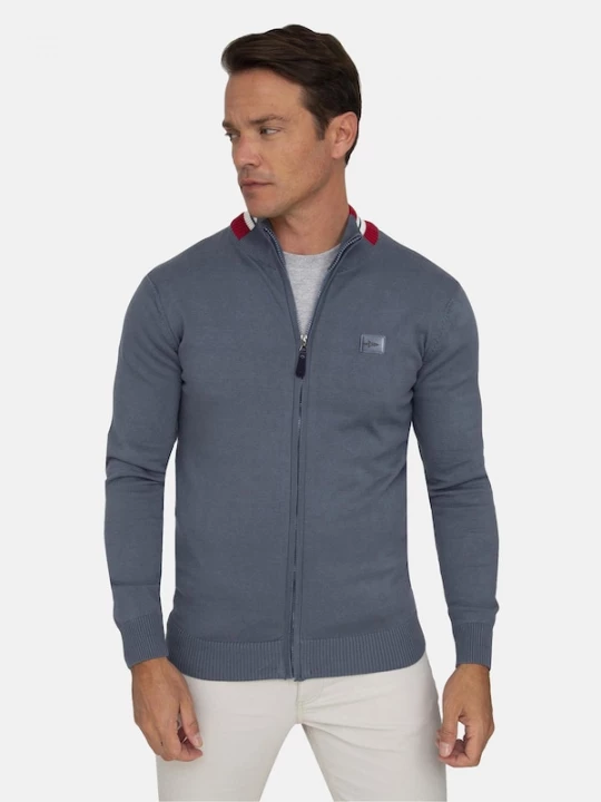 Foto van product Jacey Quinn Gebreid vest basaltgrijs / rood / wit
