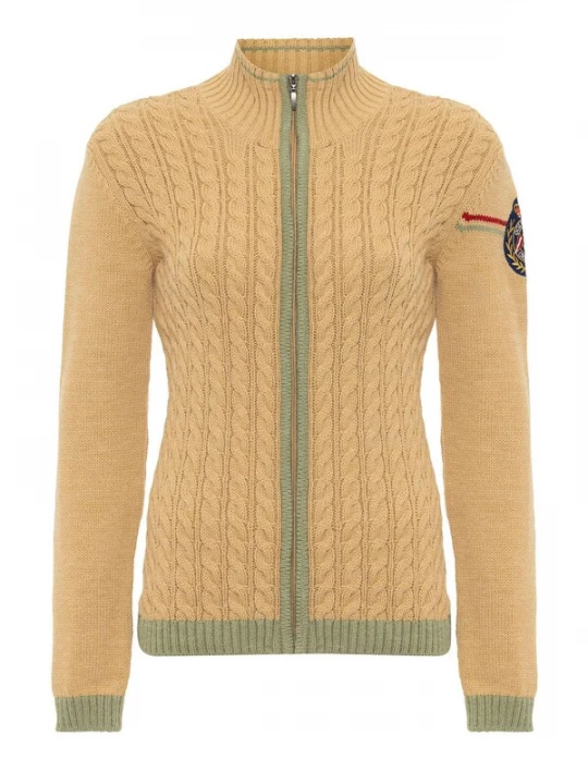 Foto van product Jacey Quinn Gebreid vest beige / navy / kaki / donkerrood