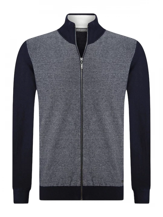 Foto van product Jacey Quinn Gebreid vest blauw / grijs / zwart