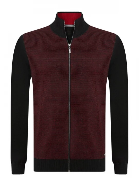Foto van product Jacey Quinn Gebreid vest bordeaux / zwart